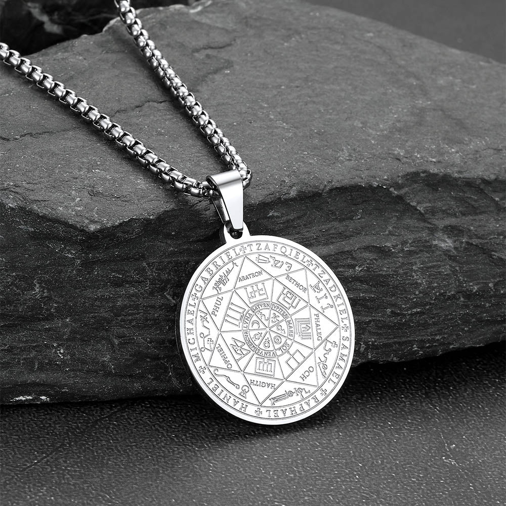 Seven Archangels Talisman Pentagram Pendant Necklace for