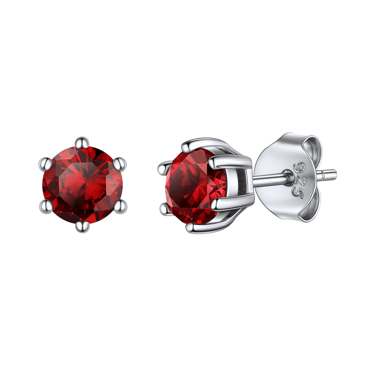 925 Sterling Silver Birthstone Stud Earrings for
