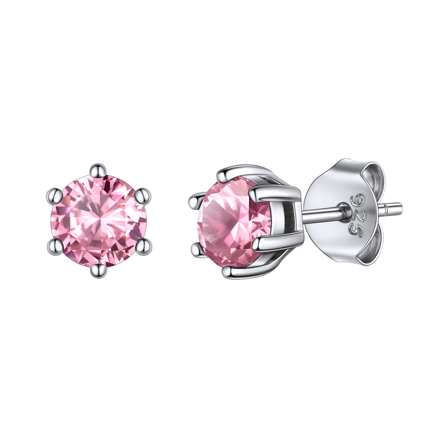 925 Sterling Silver Birthstone Stud Earrings for