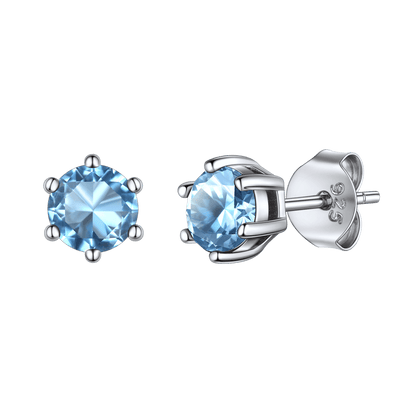 925 Sterling Silver Birthstone Stud Earrings for