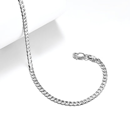 3mm Sterling Silver Cuaba Chain Anklet for