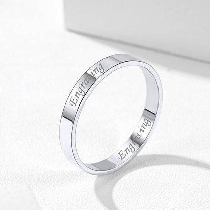 925 Sterling Silver Custom Simple Band Ring for Couple , 3mm/5mm