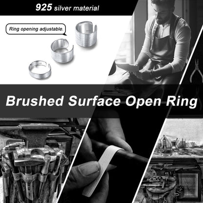 925 Sterling Silver Custom Open Band Ring for , 5/10/15mm