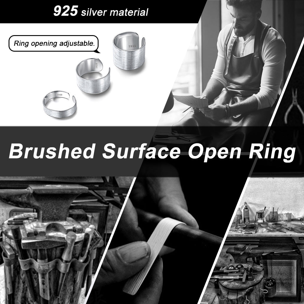 925 Sterling Silver Custom Open Band Ring for , 5/10/15mm