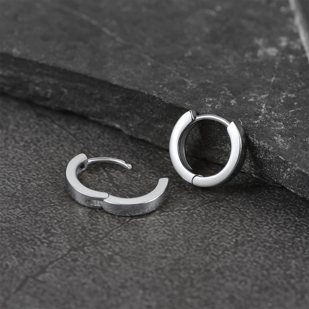 Sterling Silver Huggie Hoop Classic Earrings for