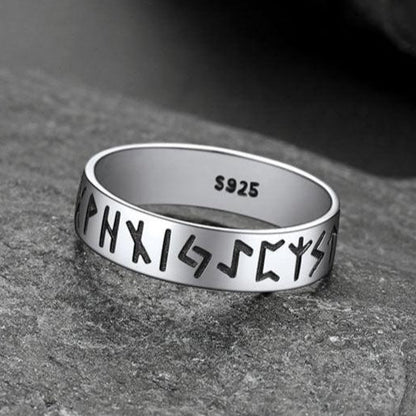 Sterling Silver Norse Viking Runes Ring for