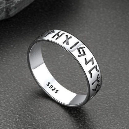 Sterling Silver Norse Viking Runes Ring for