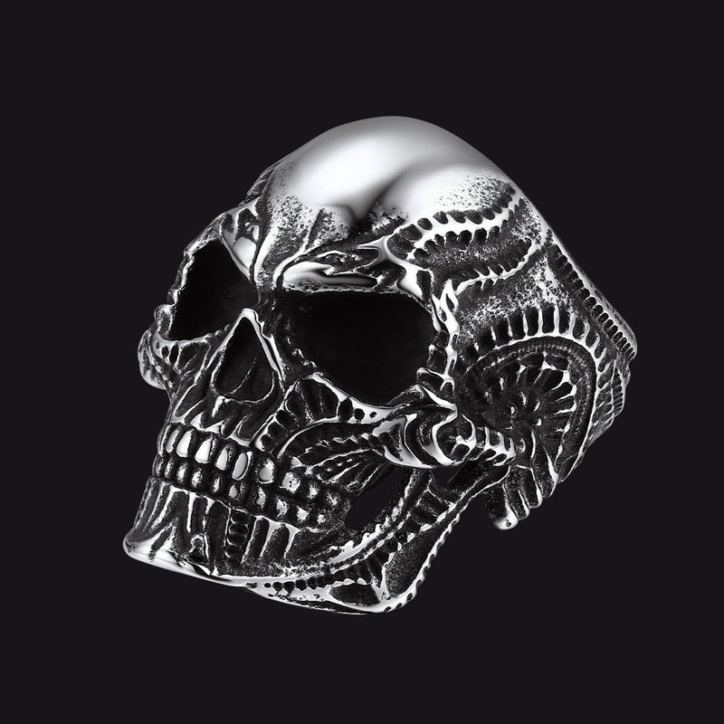 Biker Gothic Skull Ring for in Stainless Steel