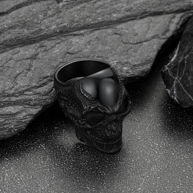 Biker Gothic Skull Ring for in Stainless Steel