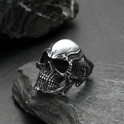 Biker Gothic Skull Ring for in Stainless Steel