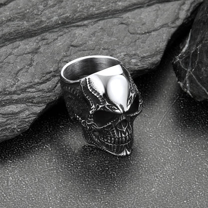 Biker Gothic Skull Ring for in Stainless Steel