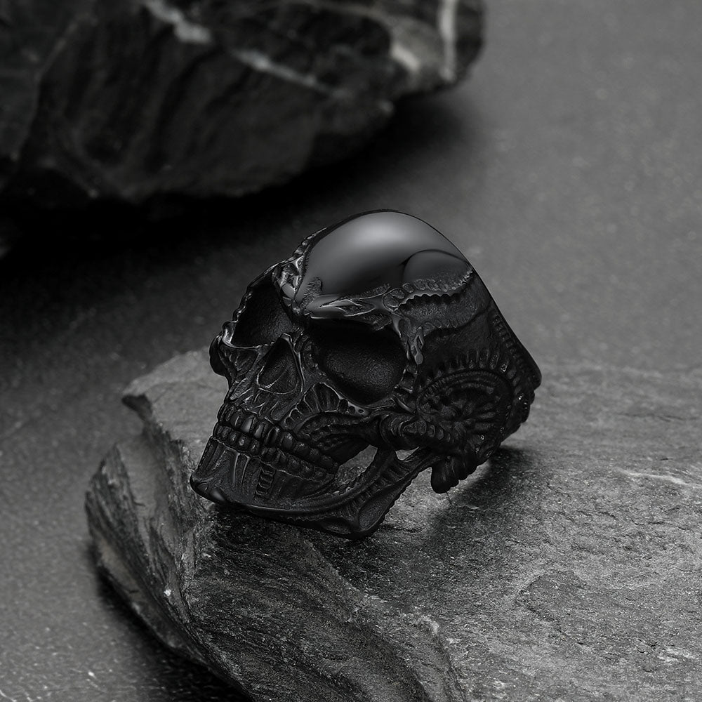 Biker Gothic Skull Ring for in Stainless Steel
