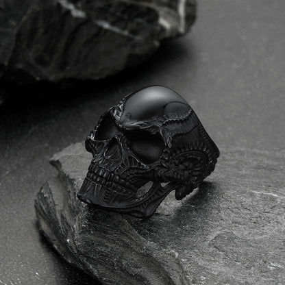 Biker Gothic Skull Ring for in Stainless Steel