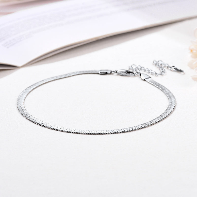 Snake Chain Link Choker Necklace for , 3mm/5mm Width