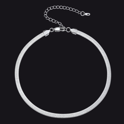 Snake Chain Link Choker Necklace for , 3mm/5mm Width