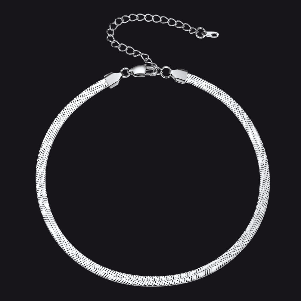 Snake Chain Link Choker Necklace for , 3mm/5mm Width