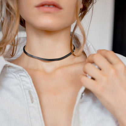 Snake Chain Link Choker Necklace for , 3mm/5mm Width
