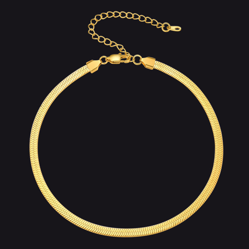 Snake Chain Link Choker Necklace for , 3mm/5mm Width