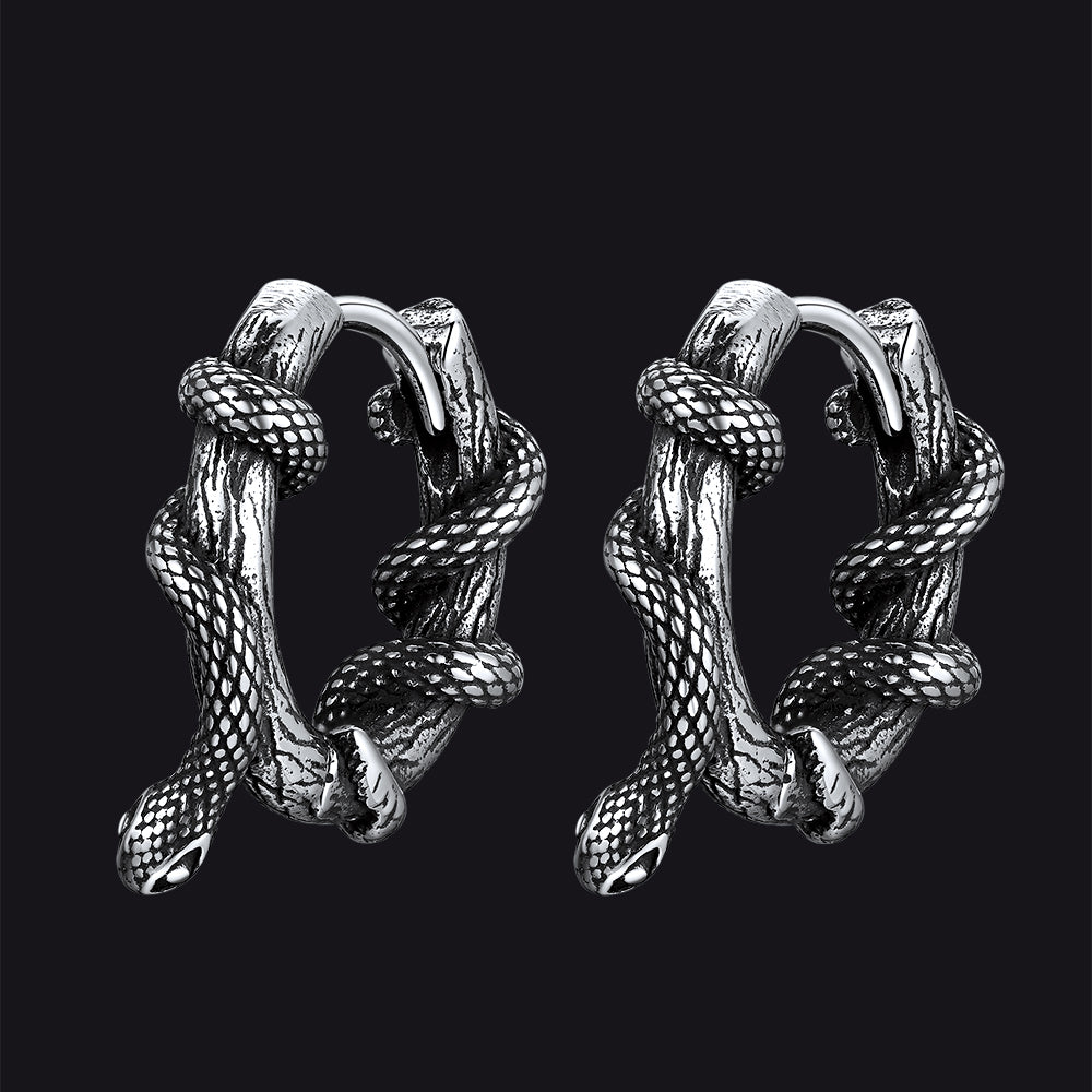 Gthic Wraparound Snake Huggie Hoops Earrings Earrings for