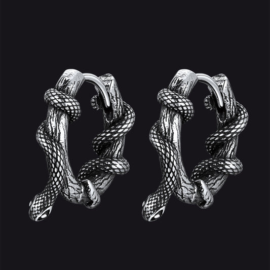 Gthic Wraparound Snake Huggie Hoops Earrings Earrings for