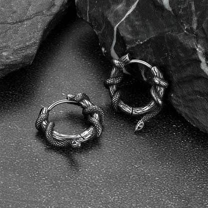 Gthic Wraparound Snake Huggie Hoops Earrings Earrings for