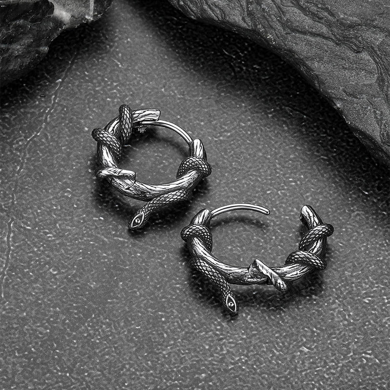 Gthic Wraparound Snake Huggie Hoops Earrings Earrings for