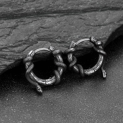 Gthic Wraparound Snake Huggie Hoops Earrings Earrings for