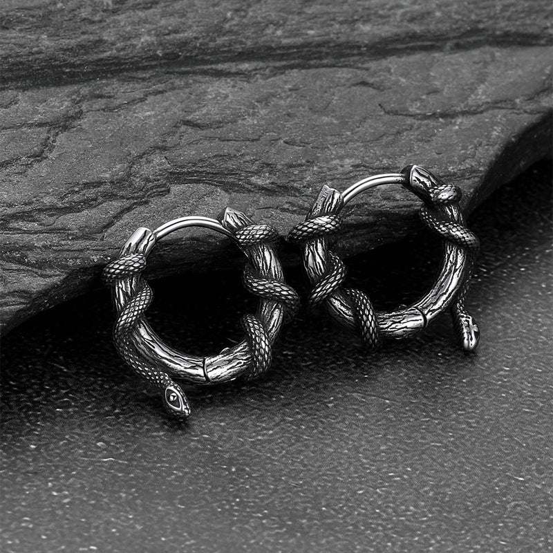 Gthic Wraparound Snake Huggie Hoops Earrings Earrings for