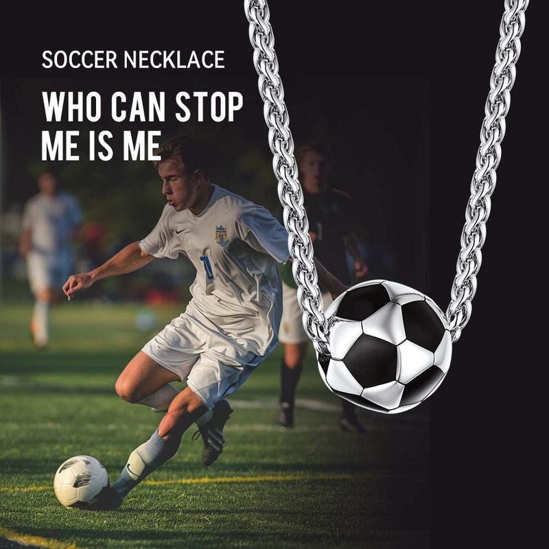 3d Soccer Pendant Sport Necklace for