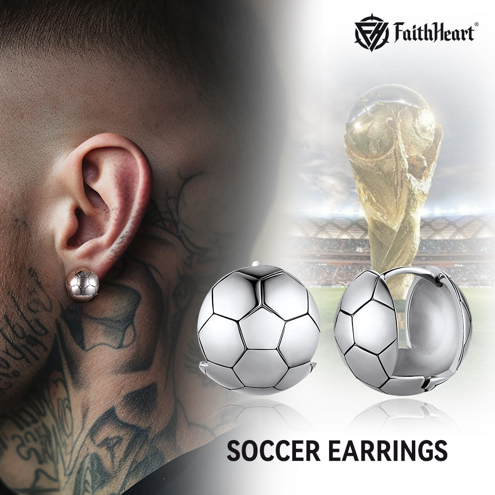 Soccer Sport Stud Earrings for