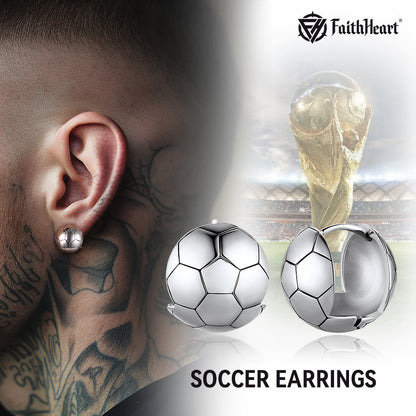 Soccer Sport Stud Earrings for