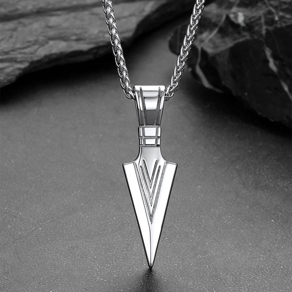 Spear Point Arrowhead Necklace Pendant for