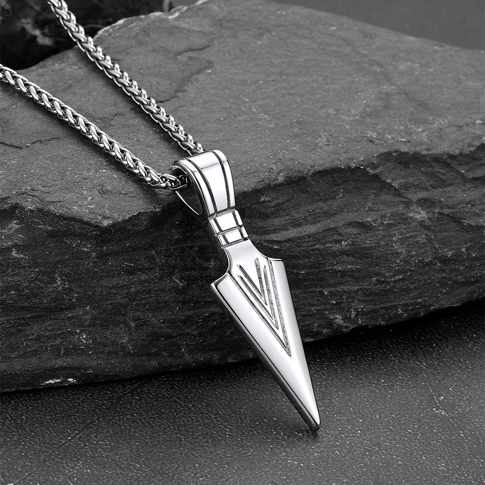 Spear Point Arrowhead Necklace Pendant for