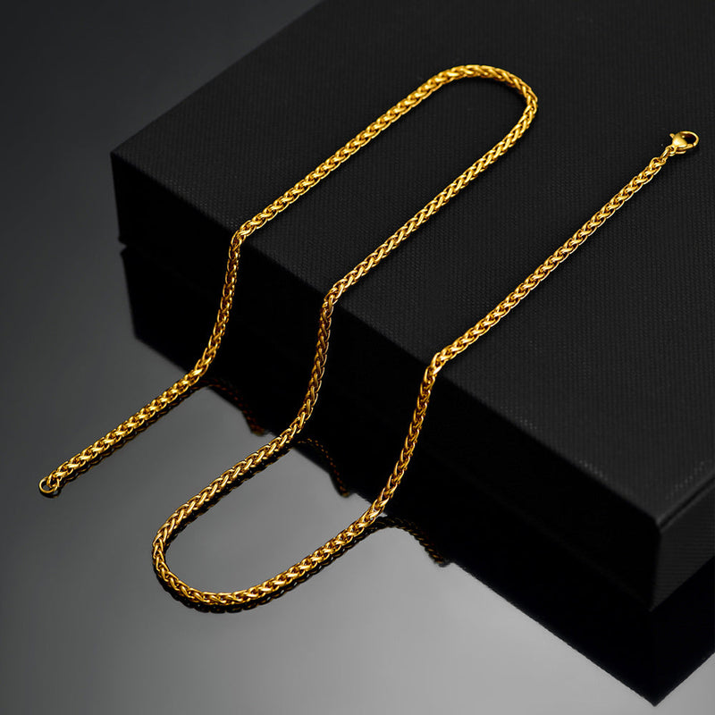 Thin Spiga Wheat Chain Necklace for 3mm Width