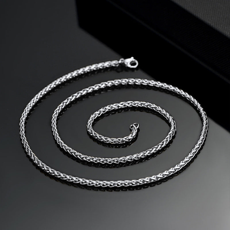 Thin Spiga Wheat Chain Necklace for 3mm Width