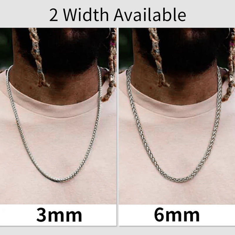 Spiga Wheat Chain Stainless Steel Link Necklace for