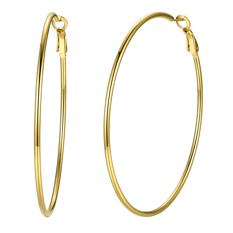 Lightweight Large Hoop Earrings for Lobster Clasp