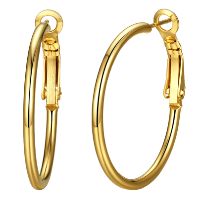 Lightweight Large Hoop Earrings for Lobster Clasp