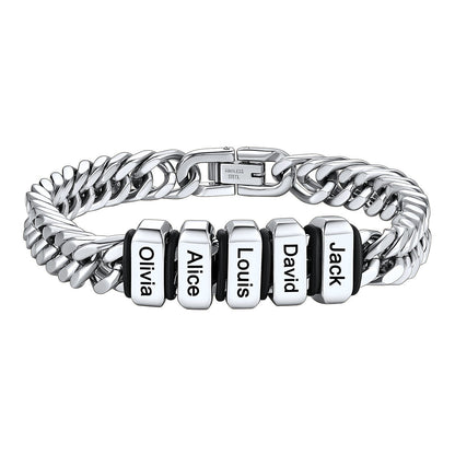Personalized Cuban Link Bracelet Engraved Name Bracelet for
