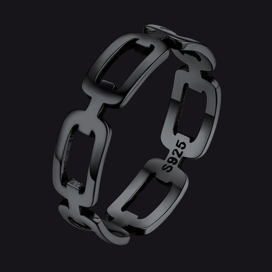 925 Sterling Silver Chain Link Rings for