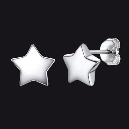 925 Sterling Silver Star Stud Earrings Gift for