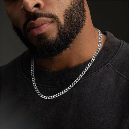 Sturdy Cuban Link Chain Necklace Lobster Clasp for