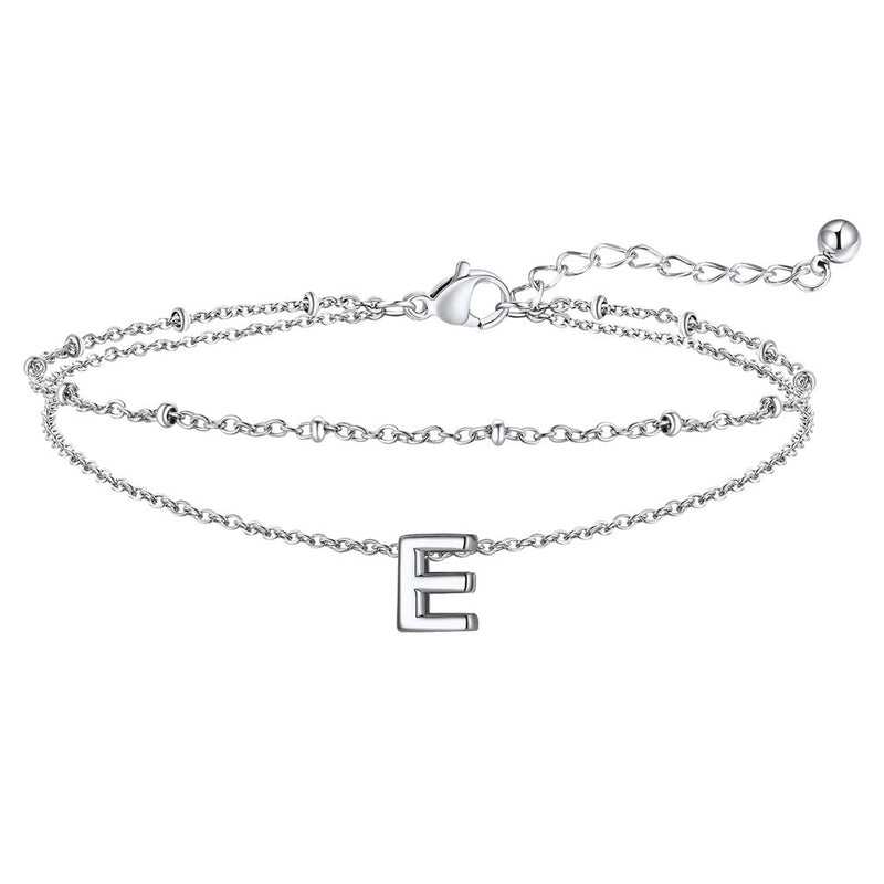 Dainty A-z Initial Layered Ankle Bracelet for Mom