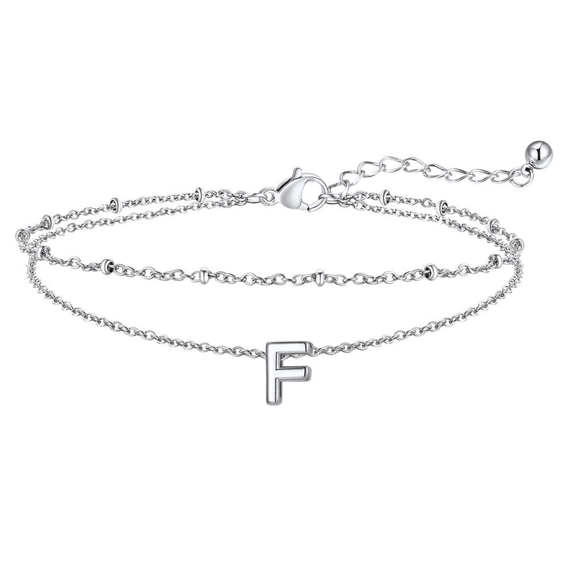 Dainty A-z Initial Layered Ankle Bracelet for Mom