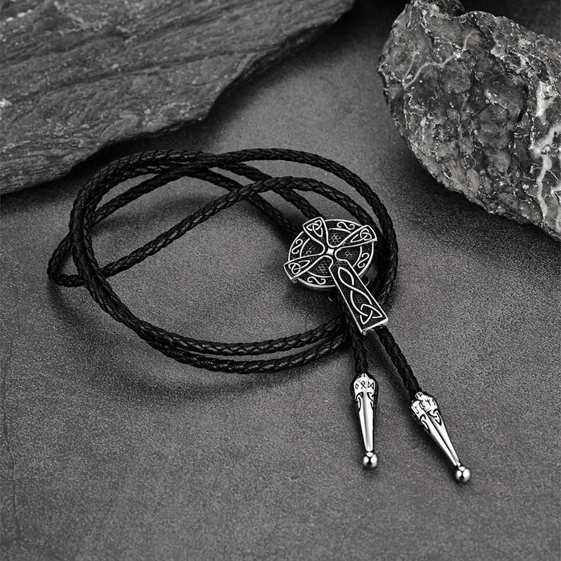 Irish Celtic Cross Knot Bolo Tie for