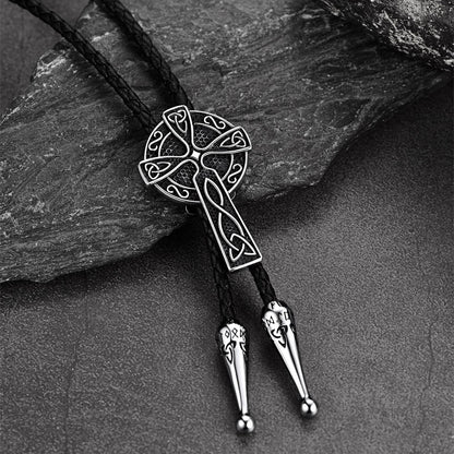 Irish Celtic Cross Knot Bolo Tie for