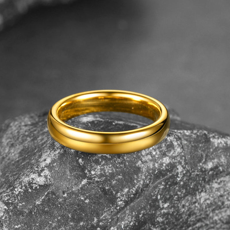 Polished Gold Tungsten Carbide Doom Band Ring for 4mm/6mm/8mm Width