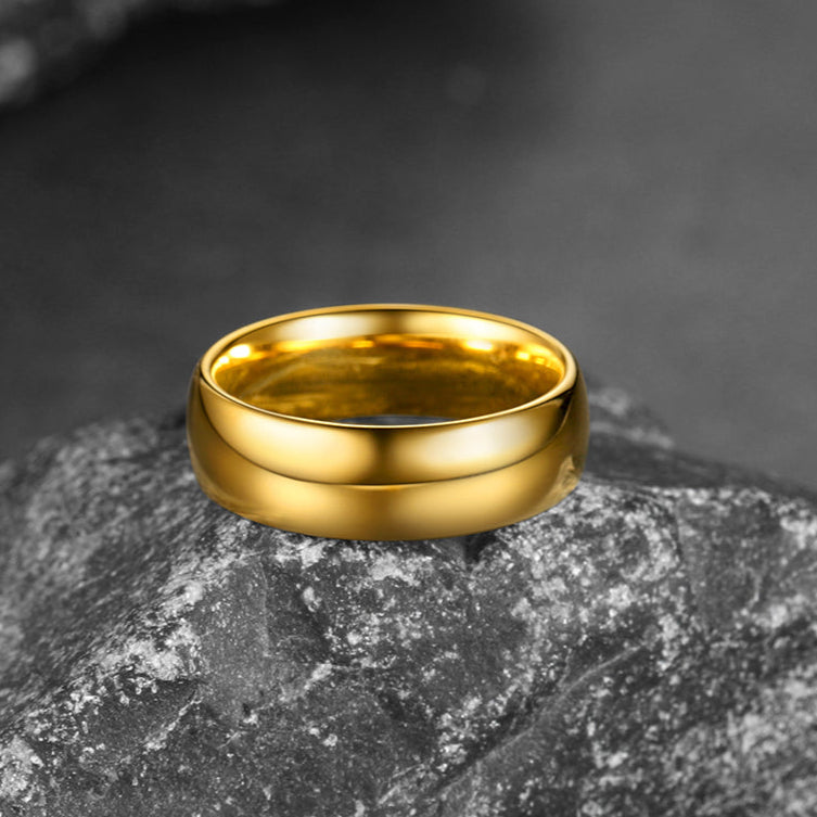 Polished Gold Tungsten Carbide Doom Band Ring for 4mm/6mm/8mm Width