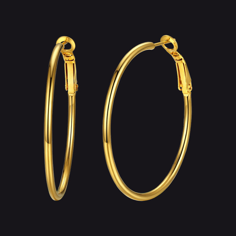 Lightweight Large Hoop Earrings for Lobster Clasp