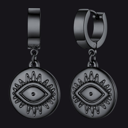 Evil Eye Hoop Dangle Earrings for